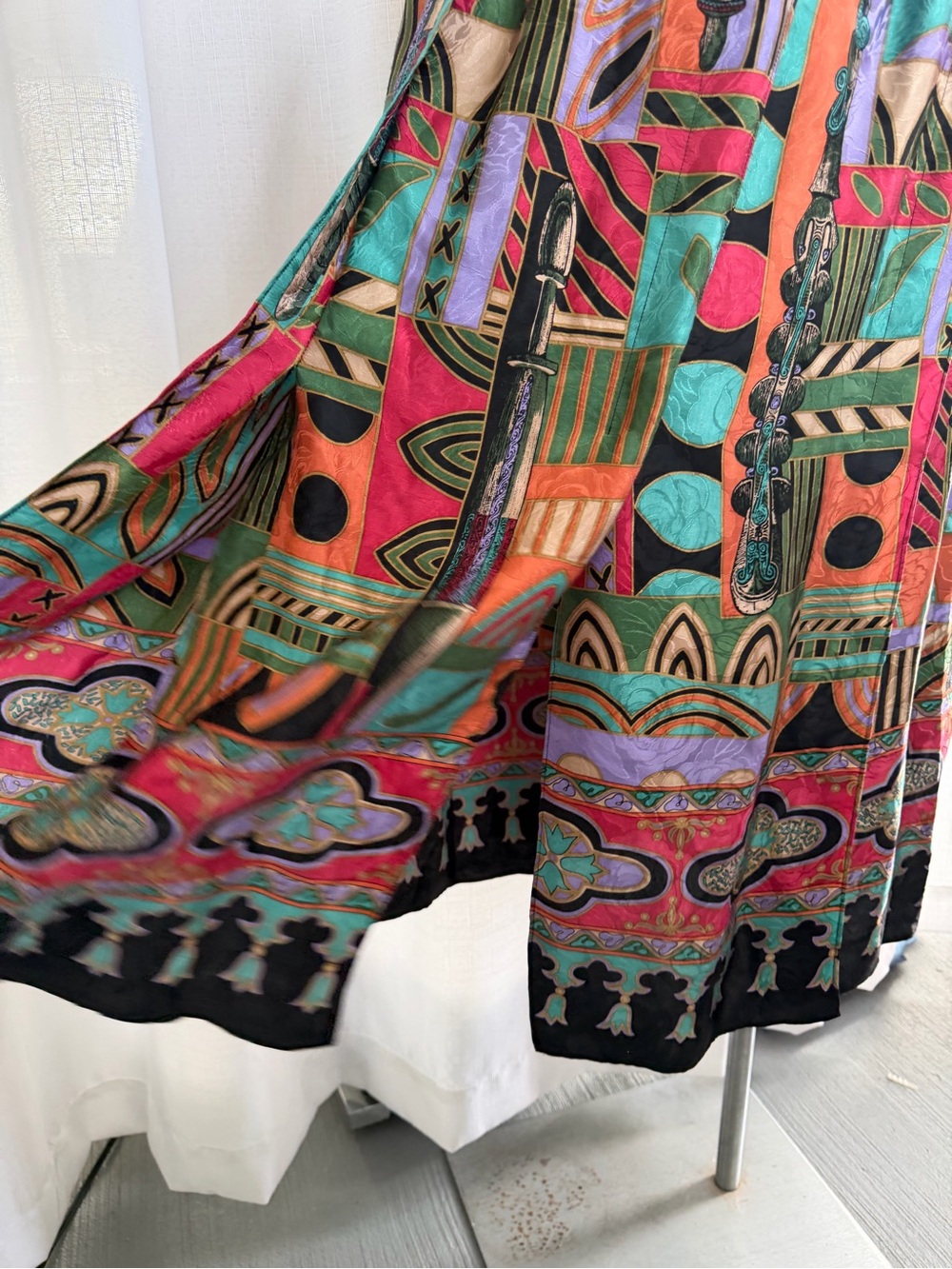 Vintage Diane Freis Original 100% Silk Abstract Print 2 Piece Skirt Set Size M - Picture 5 of 8